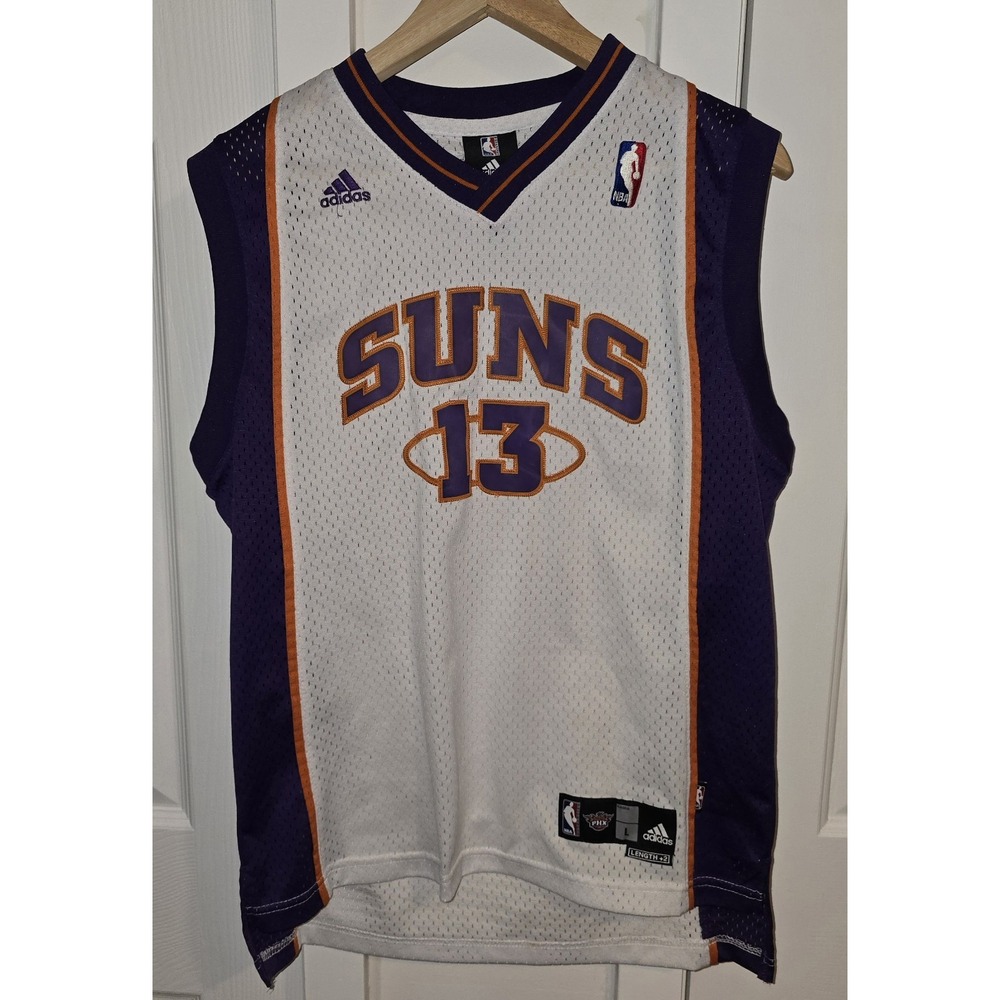 adidas Phoenix Suns Steve Nash #13 Youth Jersey Unisex Kids L White/Purple